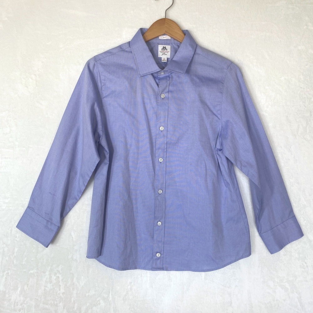 J Crew Slim Fit Dress Shirt Thomas Mason Blue Oxford Button‎ Down Mens 17 34